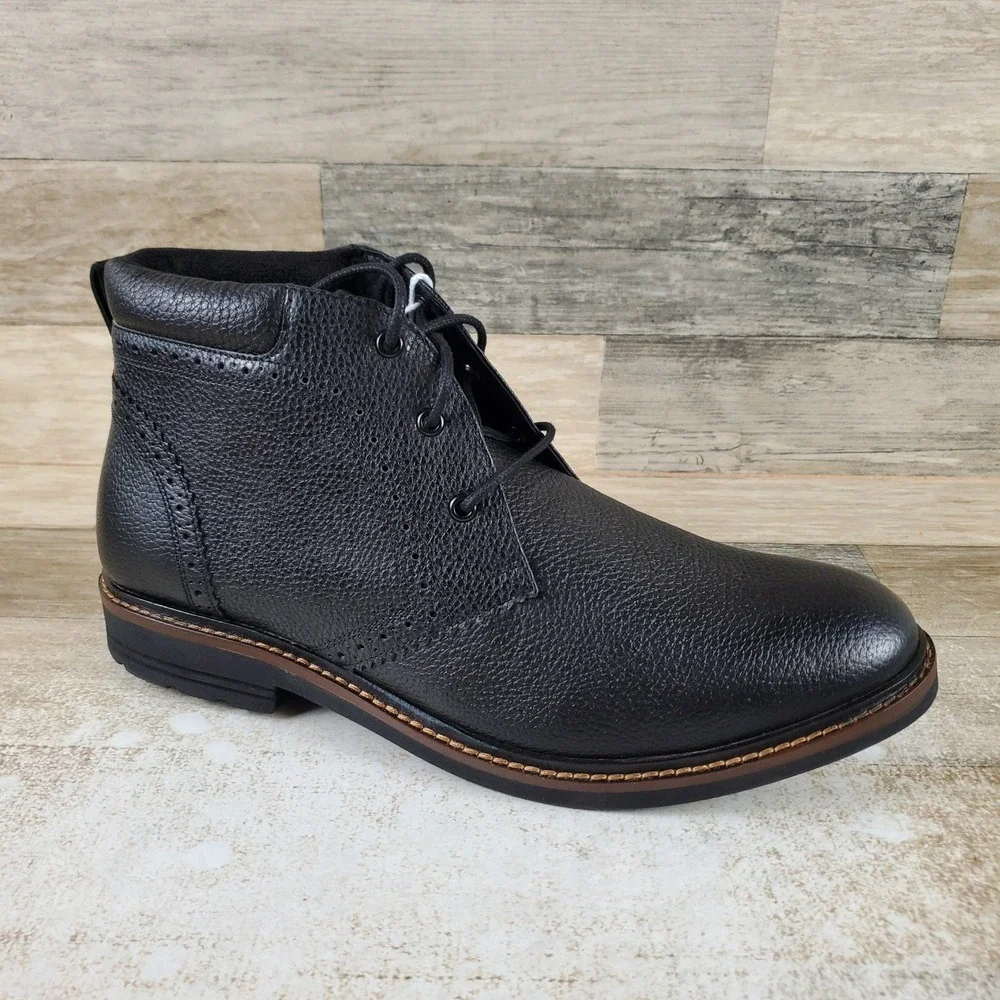 Nunn Bush Ozark II Men Chukka Boot Sz 10 XW Wide Tumbled Leather Lace Up Plain